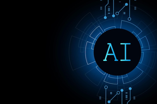 Artificial Intelligence AI chipset on circuit board futuristic Technology Concept
