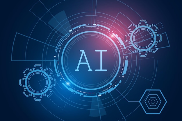 Artificial Intelligence AI chipset on circuit board futuristic Technology Concept
