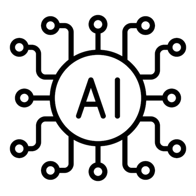 Artificial intelligence AI processor chip icon