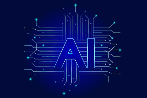 artificial intelligence chip circuit board abstract vector background