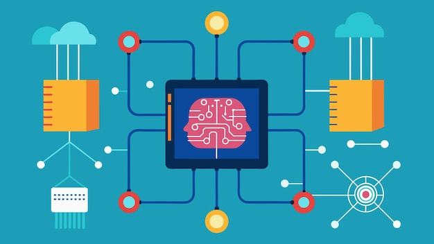 artificial intelligence chip vector graphics illustration EPS source file format lossless scaling ic