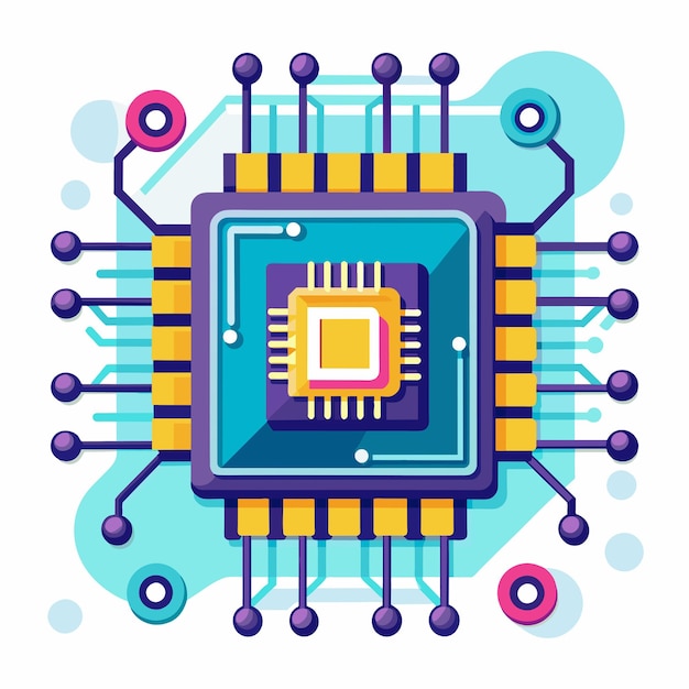 artificial intelligence chip vector graphics illustration EPS source file format lossless scaling ic