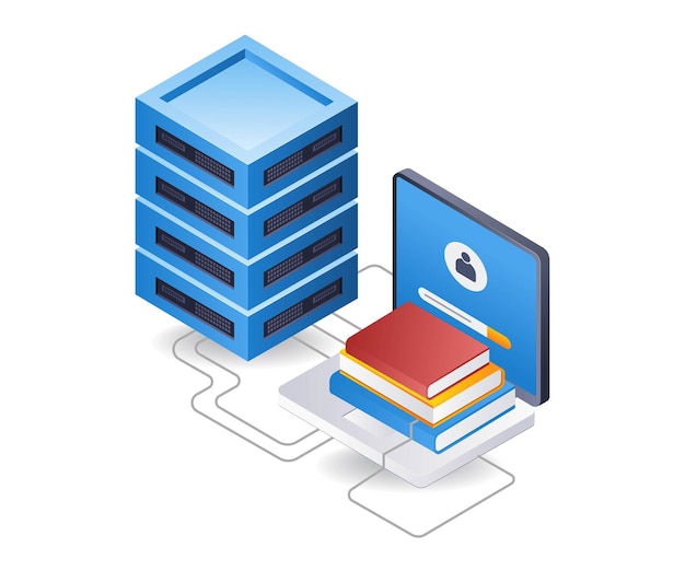 Artificial intelligence for school education infographic 3d flat isometric illustration