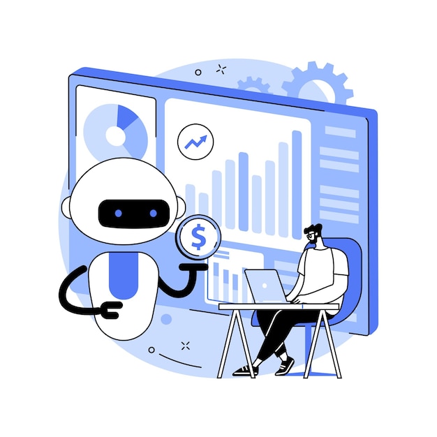 Artificial intelligence in financing abstract concept vector illustration