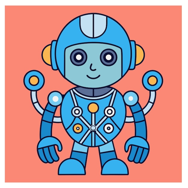Artificial Intelligence Robot Vector Graphic Design