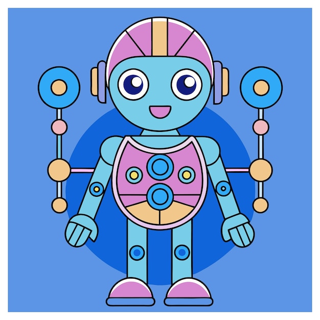 Artificial Intelligence Robot Vector Graphic Design