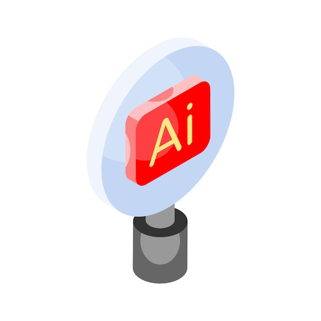Artificial intelligence searching icon design isometric vector
