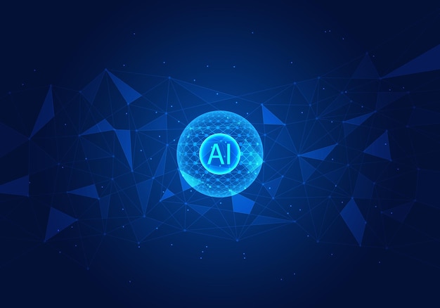 artificial intelligence technology circle background with smart technology icons it means