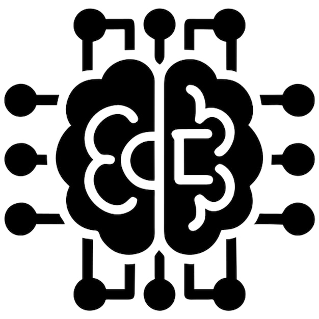 artificial intelligence with brain pictogram