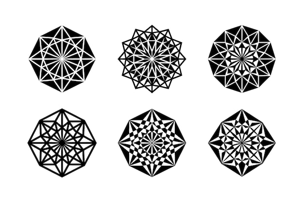 artistic geometric patterns vector elements for branding