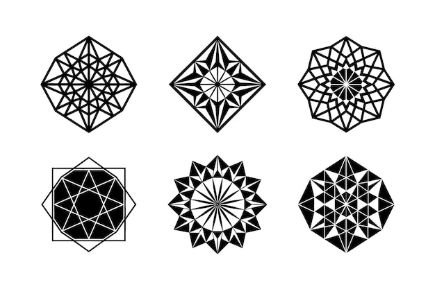 artistic geometric patterns vector elements for branding