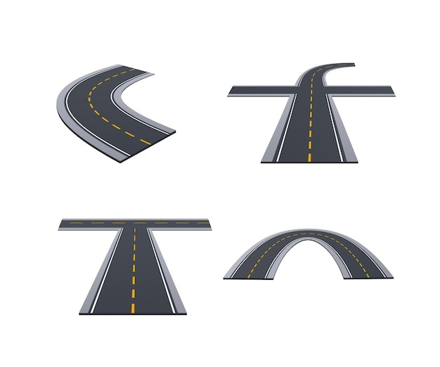 asphalted roads track highways car roads with bends ascents turns