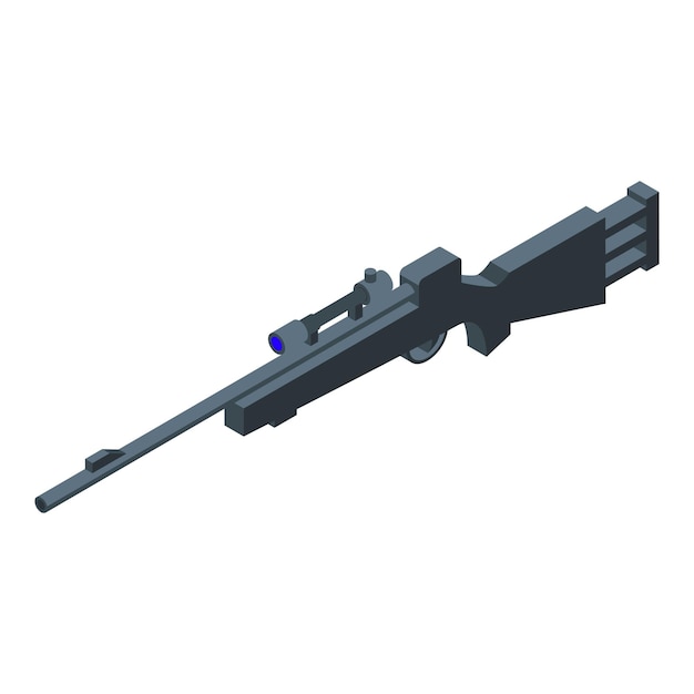 Assault rifle icon Isometric of assault rifle vector icon for web design isolated on white background