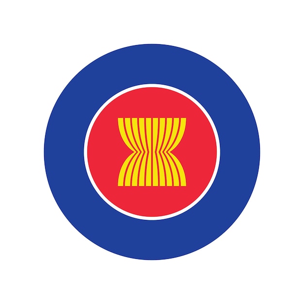 Association of Southeast Asian Nations round flag logo icon computer vector illustration design