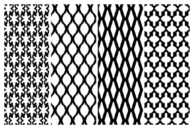 Assorted Monochrome Geometric Ornamental Textures