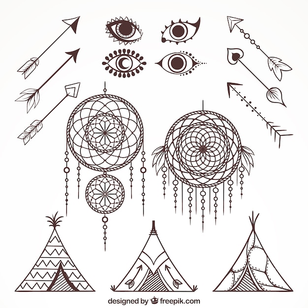 Assortment of objects in boho style