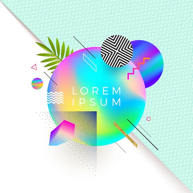 Astract design with multicolored gradient shapes