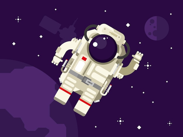 Astronaut flyver i det ydre rum