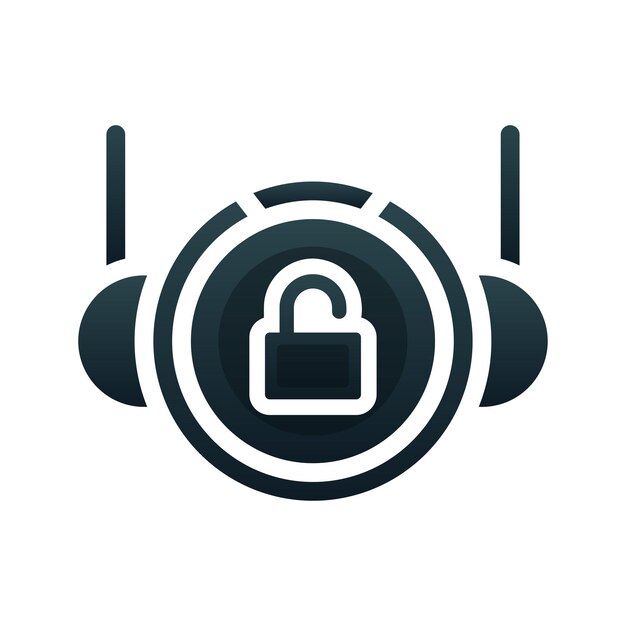 astronaut padlock logo gradient design template icon