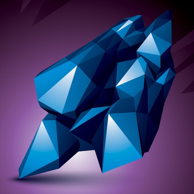Asymmetric 3D abstract object, bright geometric spatial form. Render and modeling.