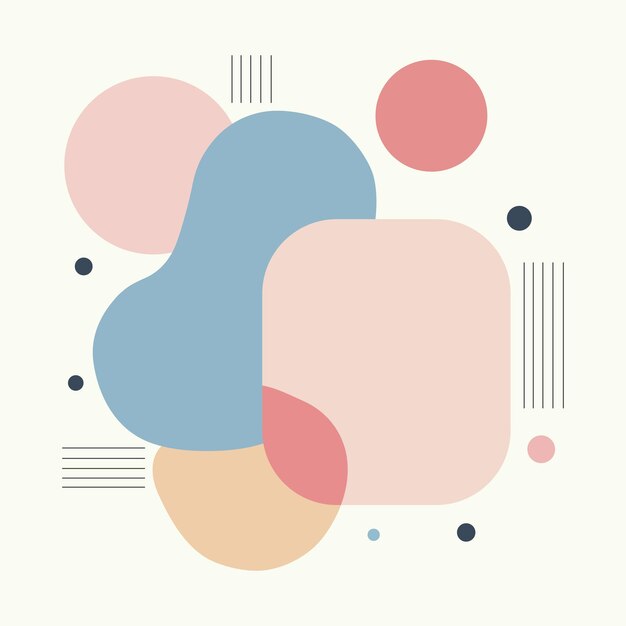 Asymmetrical Abstract Shape and several lines around it