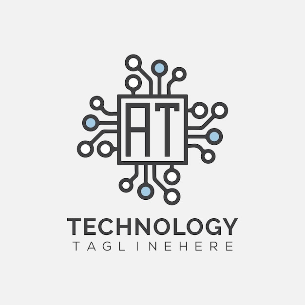 at initial monogram for technology logo with rectangle style design