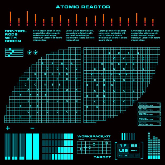 atomic reactor futuristic virtual graphic touch user interface