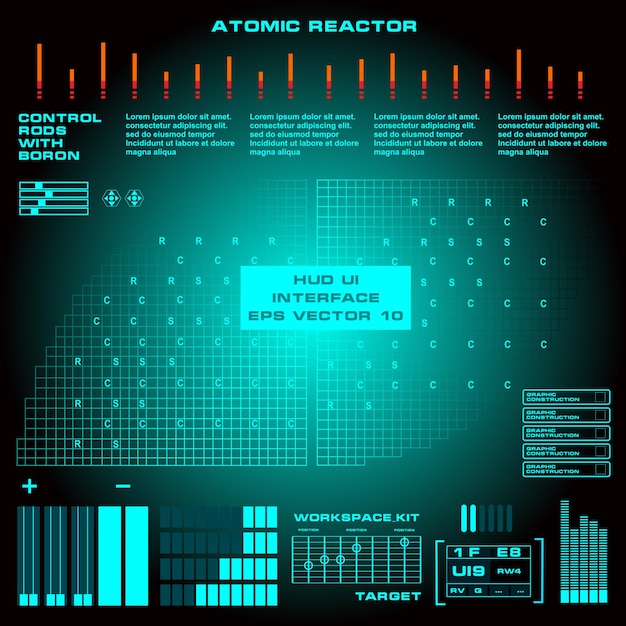 atomic reactor futuristic virtual graphic touch user interface