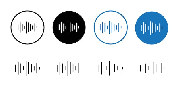 audio icon flat fill set collection