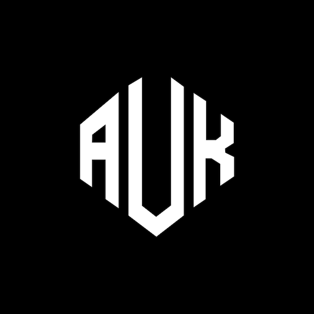 AUK letter logo design with polygon shape AUK polygon and cube shape logo design AUK hexagon vector logo template white and black colors AUK monogram business and real estate logo