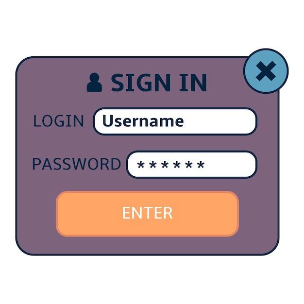 Authorization Dialog Login and Password to Access