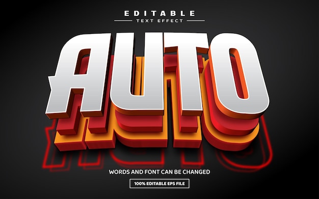 Auto 3D redigerbar teksteffekt skabelon
