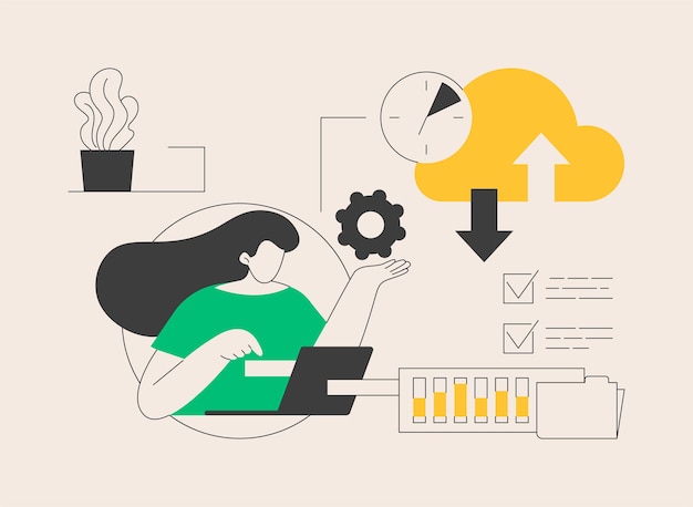 Automatic backup abstract concept vector illustration
