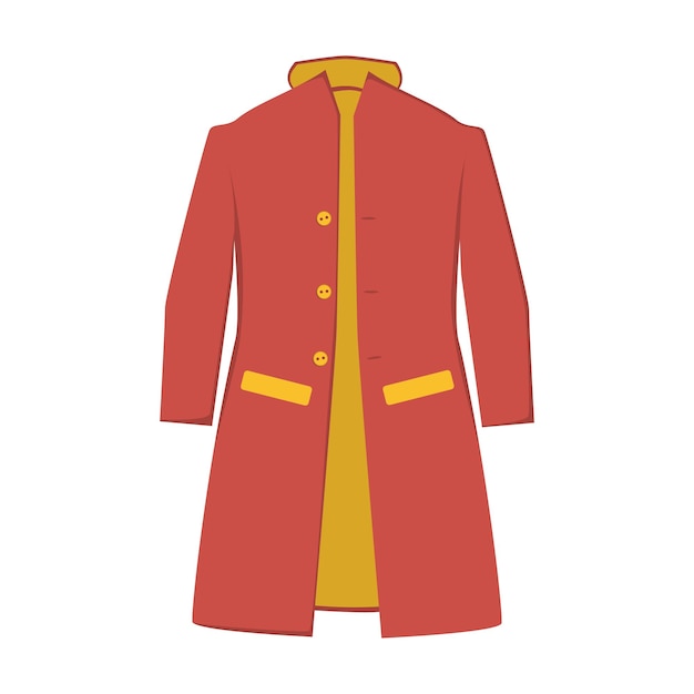 Autumn yellowred coat in a flat style Vector image