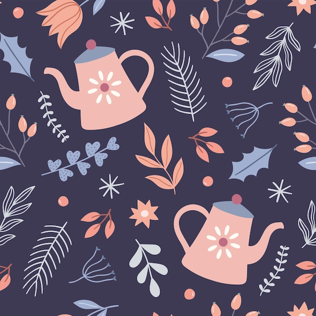 autumnwinter vector seamless pattern in scandinavian style