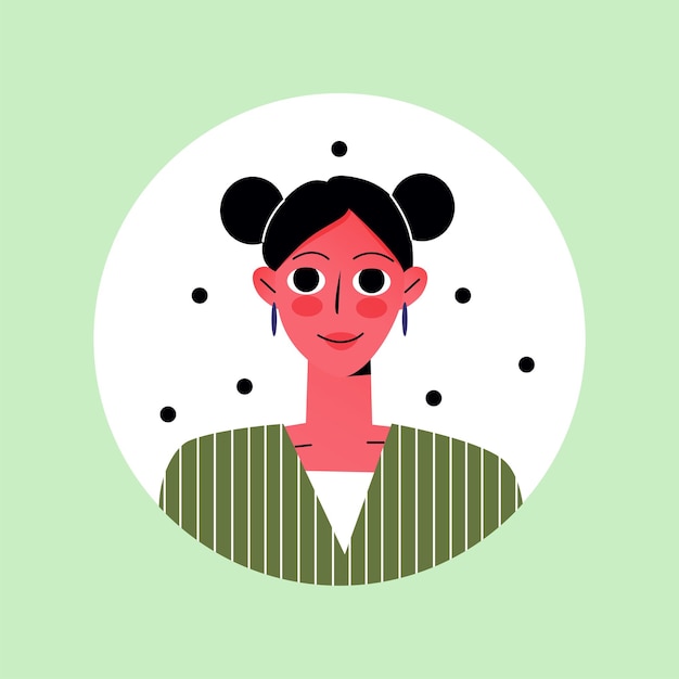 Avatar of satisfied person in the cartoon style A whimsical cartoon design feature a girls avatar