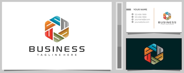 Awesome Colorful letter N logo design template with business card
