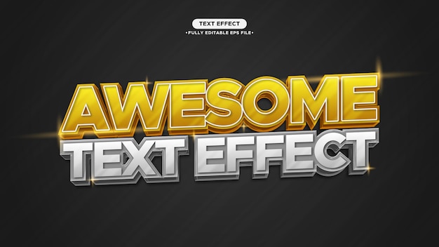 Awesome Futuristic and Chromatic Text Effect with Gold Main color text and dark background