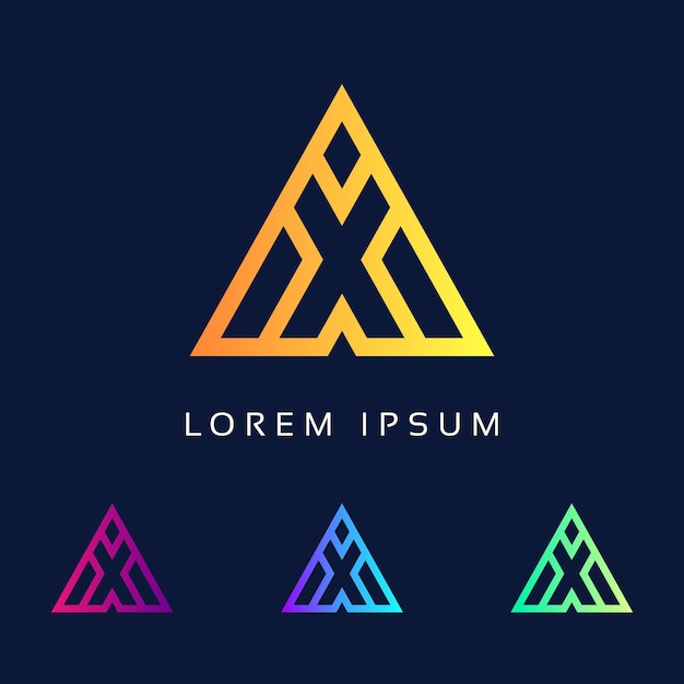 ax letter logo design colorful vector monogram abstract elegant initial ax icon concept