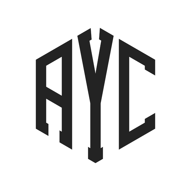 AYC Logo Design Initial Letter AYC Monogram Logo using Hexagon shape