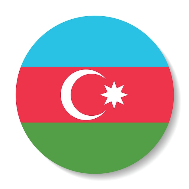 Azerbaijan circle flag icon digital vector illustration