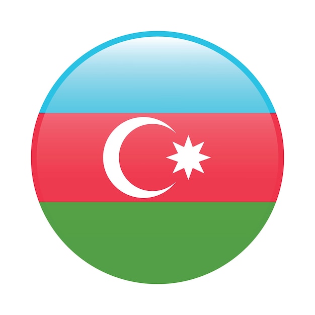 Azerbaijan circle flag icon digital vector illustration