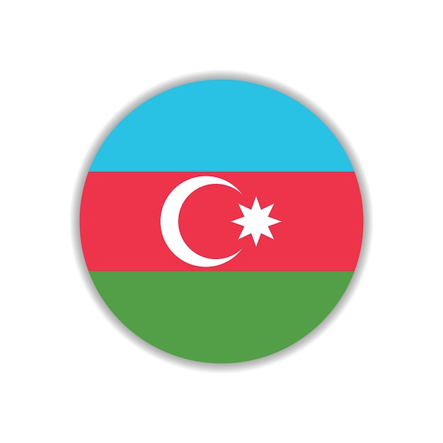 Azerbaijan circle flag icon digital vector illustration