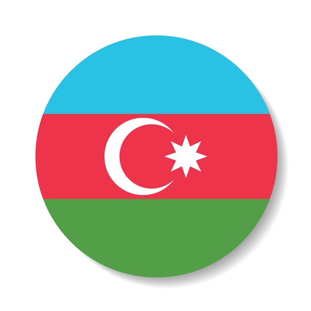 Azerbaijan circle flag logo icon digital vector illustration