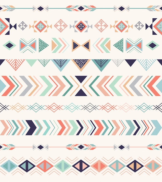 Aztec mønster, sømløst mønster med geometriske elementer.