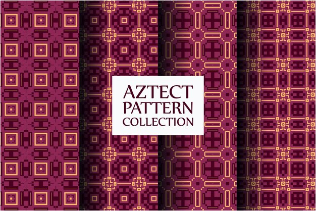 aztec pattern set in ethnic style