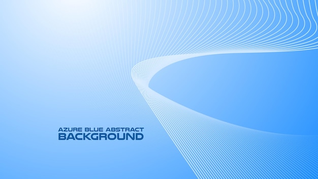Azure Blue abstract background with curve line for backdrop or presentation