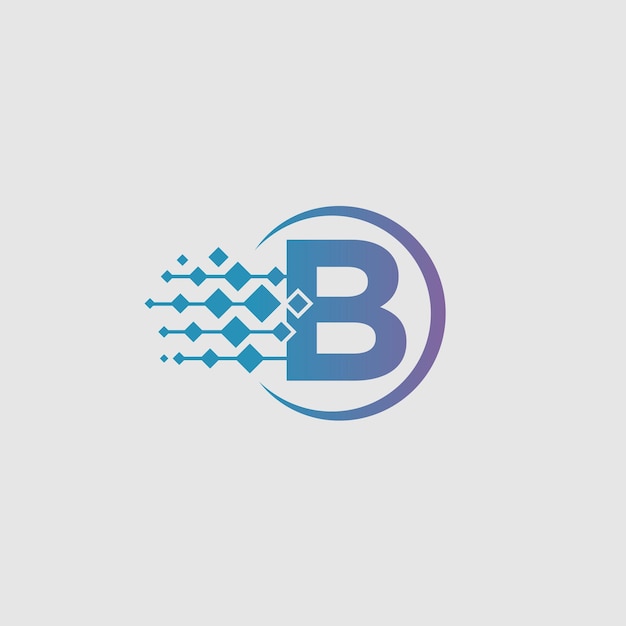 B technology logo for Digital network B tech logo