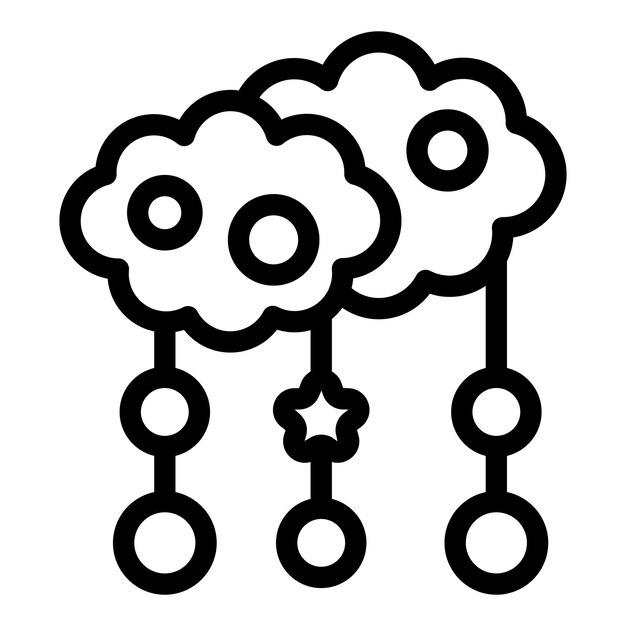 Baby mobile with clouds and stars