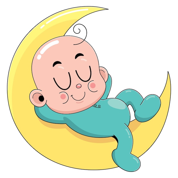 Baby Sleeping on the Moon